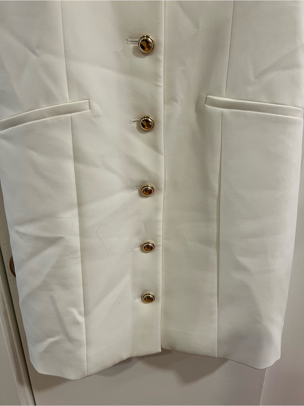 Favorite Daughter Collared Halter Mini Dress with Gold Buttons - Picture 3 of 6